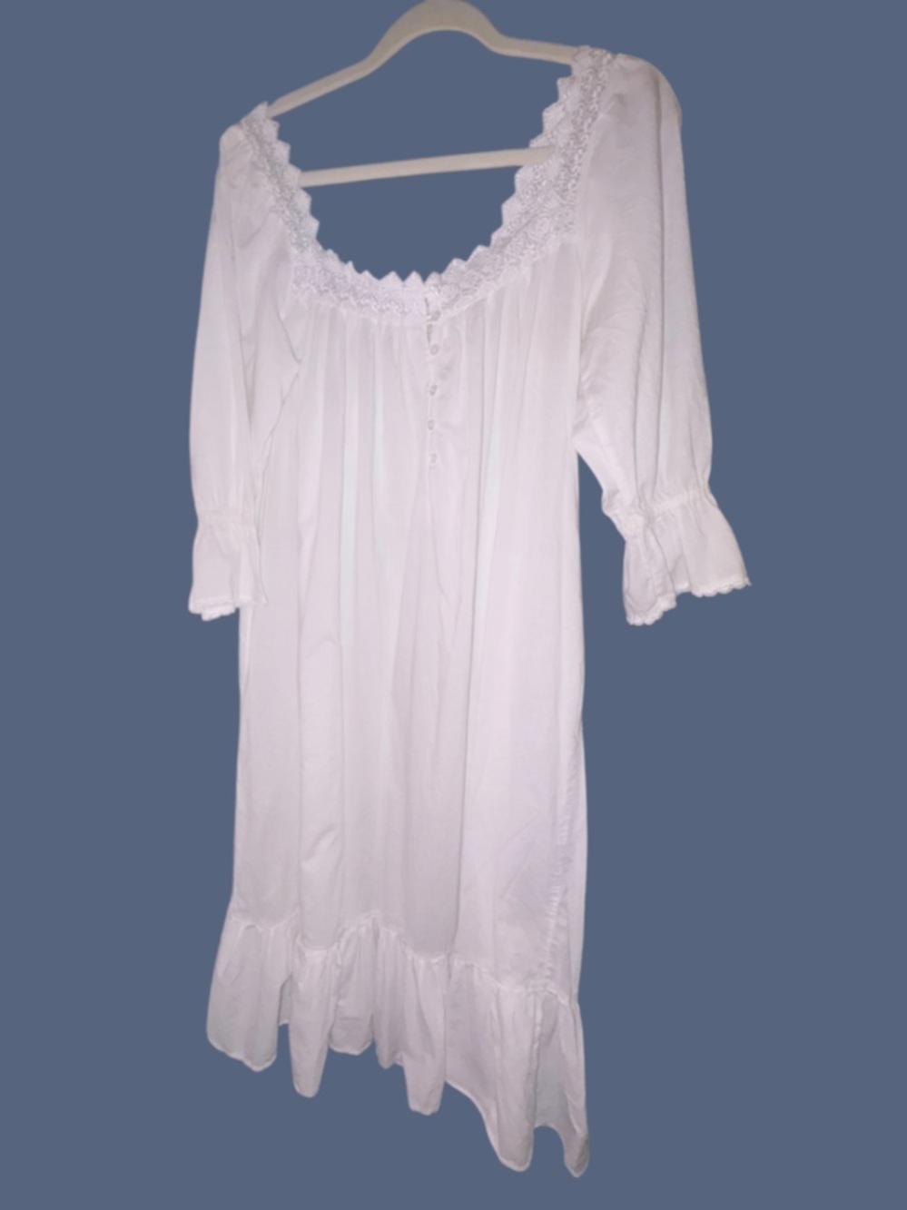 Victorias Secret Gold Label All White Cotton Vintage Country-Core Gown